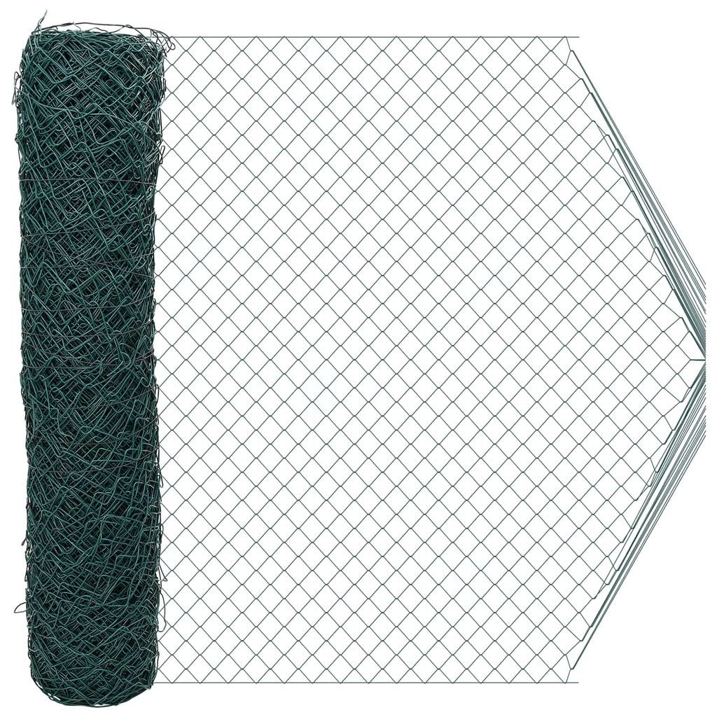 vidaXL Ogrodzenie łańcuchowe Zielony 2 x 20 m Stal