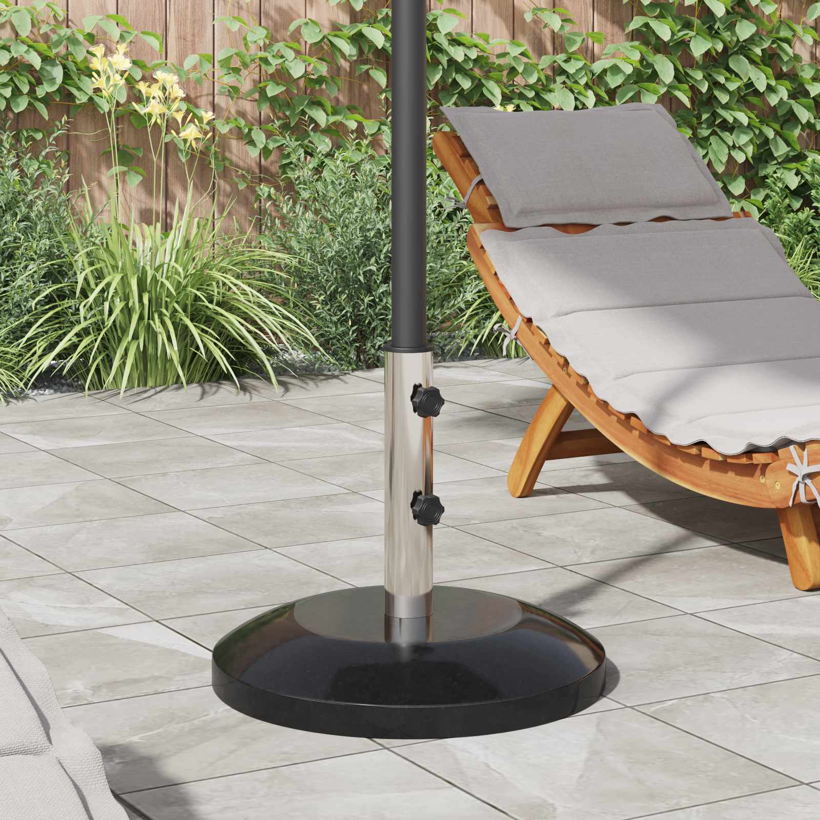 vidaXL Podstawa parasola na słup 40-50 mm 26.75 kg Czarny