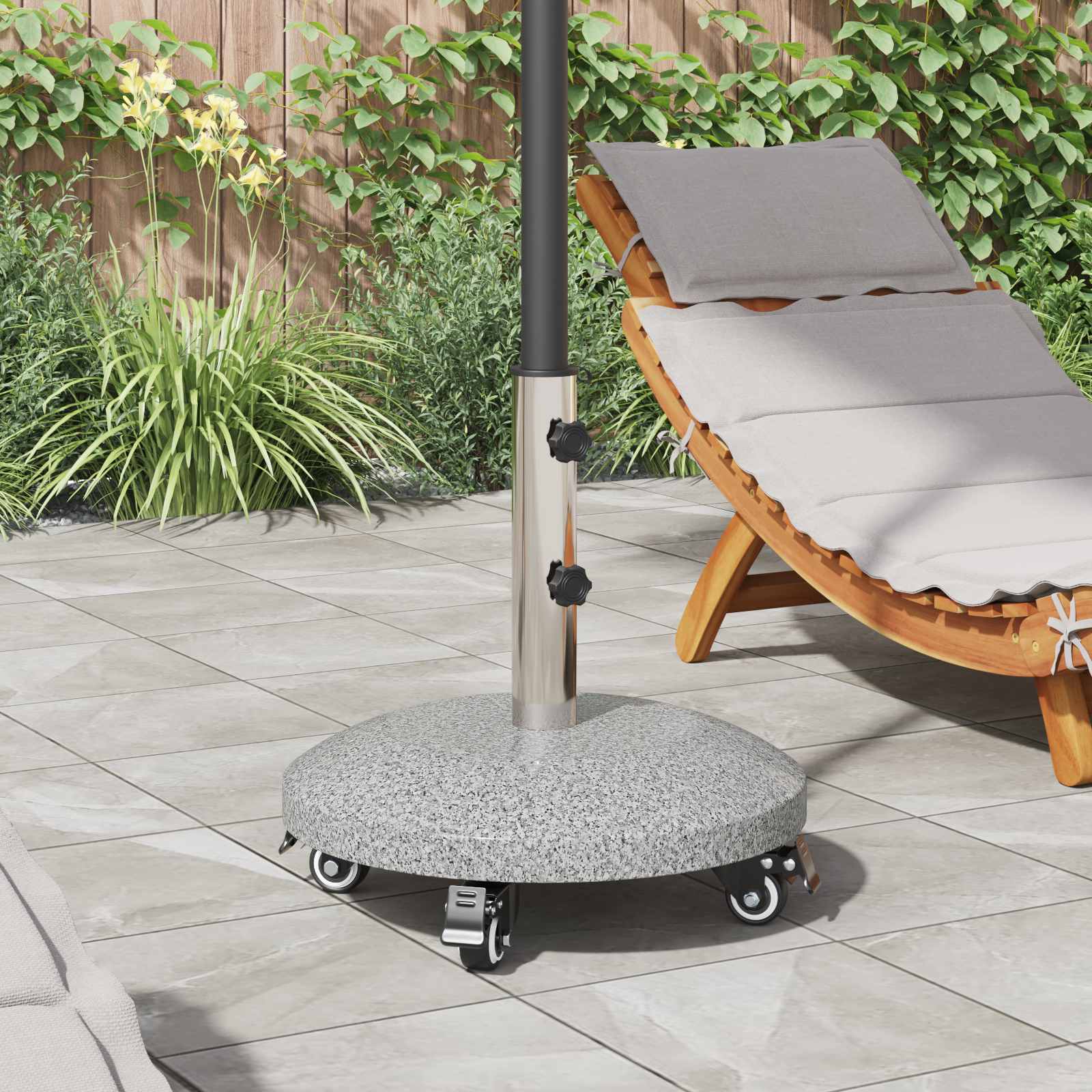 vidaXL Podstawa parasola Granite z kółkami do słupka 4-5 cm 27.2 kg