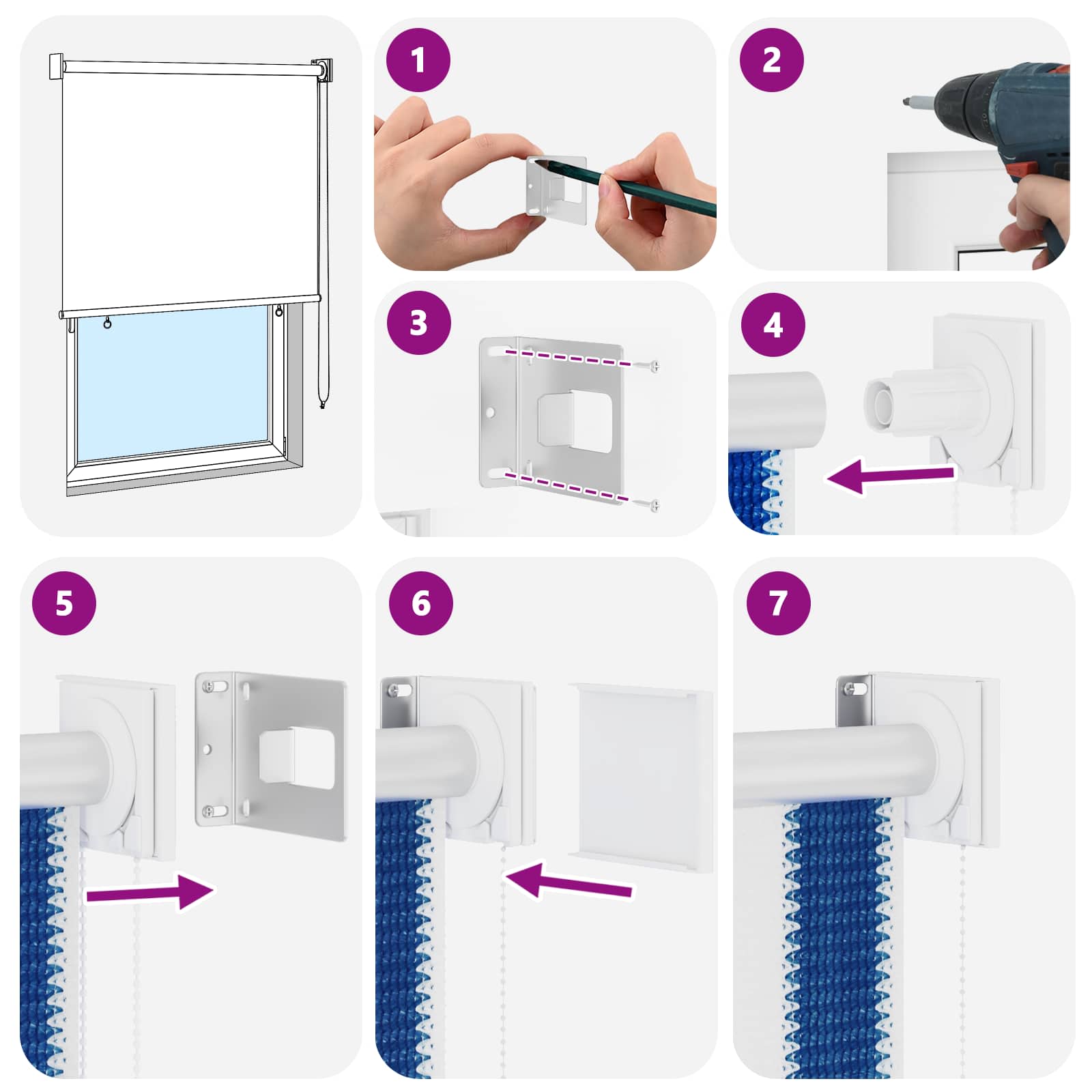 vidaXL Roleta zewnętrzna 90% blokada UV Niebiesko-biała w paski HDPE