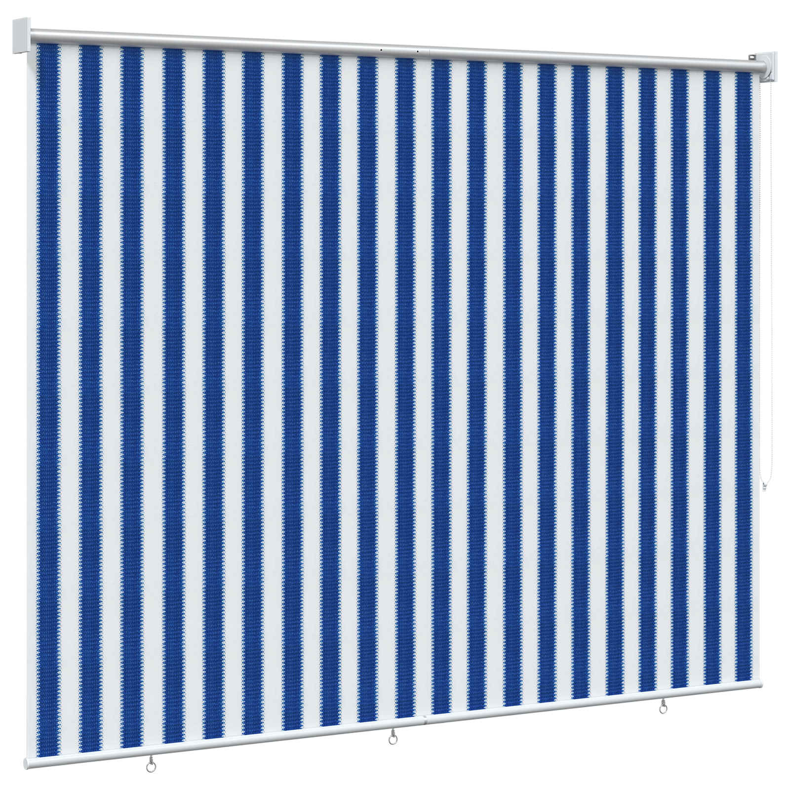 vidaXL Roleta zewnętrzna 90% blokada UV Niebiesko-biała w paski HDPE