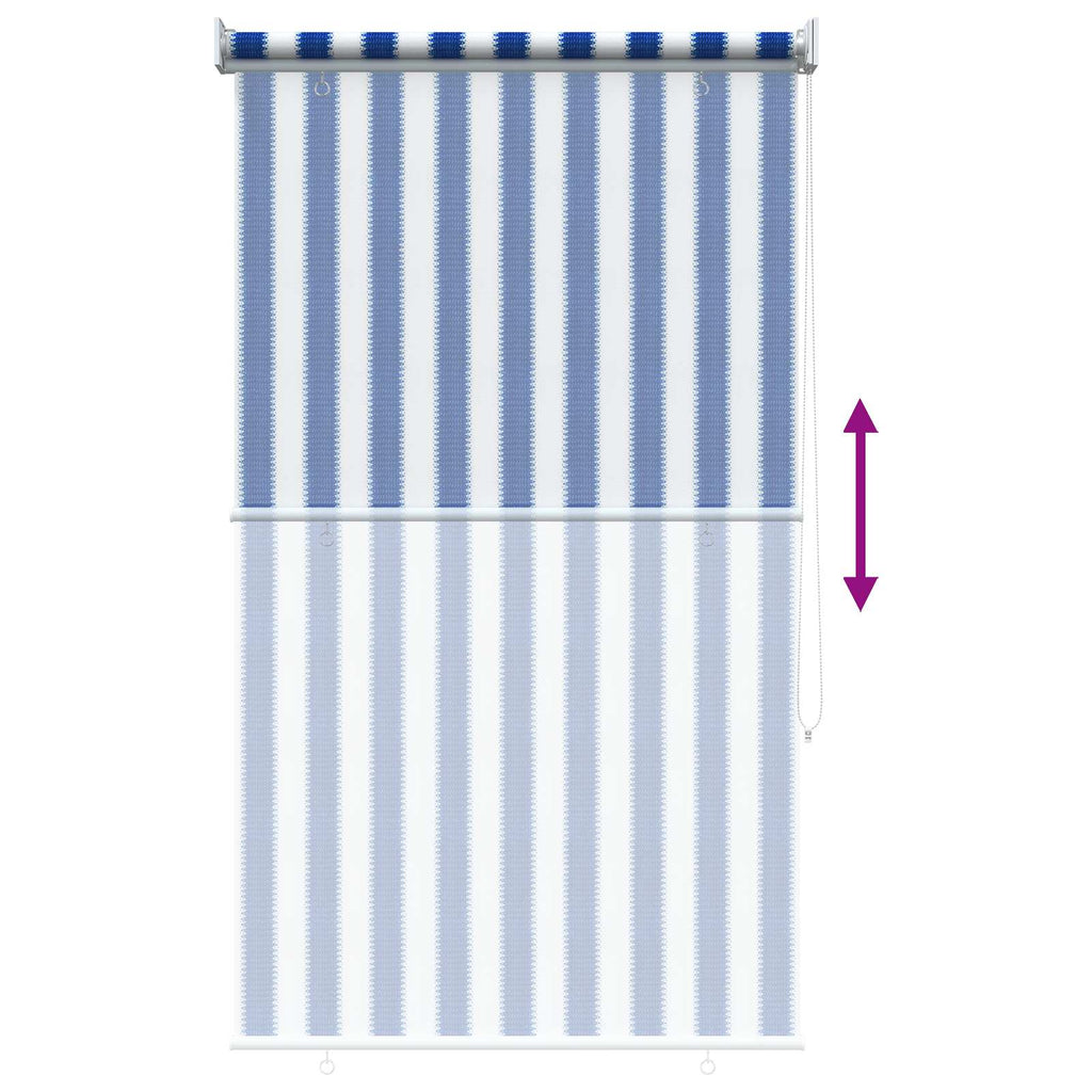 vidaXL Roleta zewnętrzna 90% blokada UV Niebiesko-biała w paski HDPE