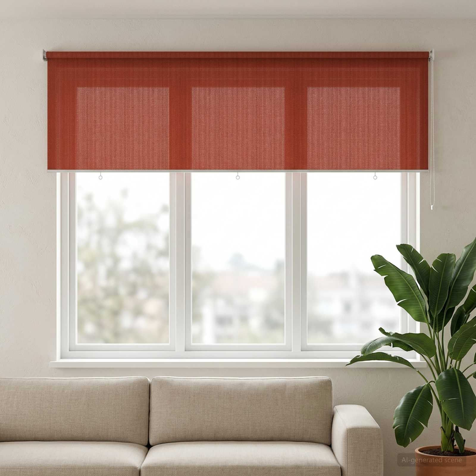 vidaXL Roleta zewnętrzna 90% blokada UV Terakota 350 x 140 cm HDPE