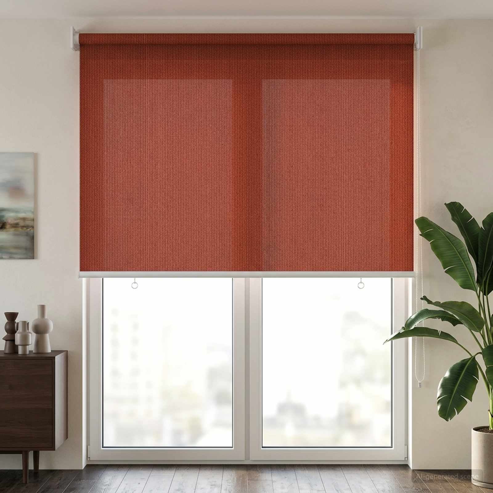 vidaXL Roleta zewnętrzna 90% blokada UV Terakota 100 x 230 cm HDPE