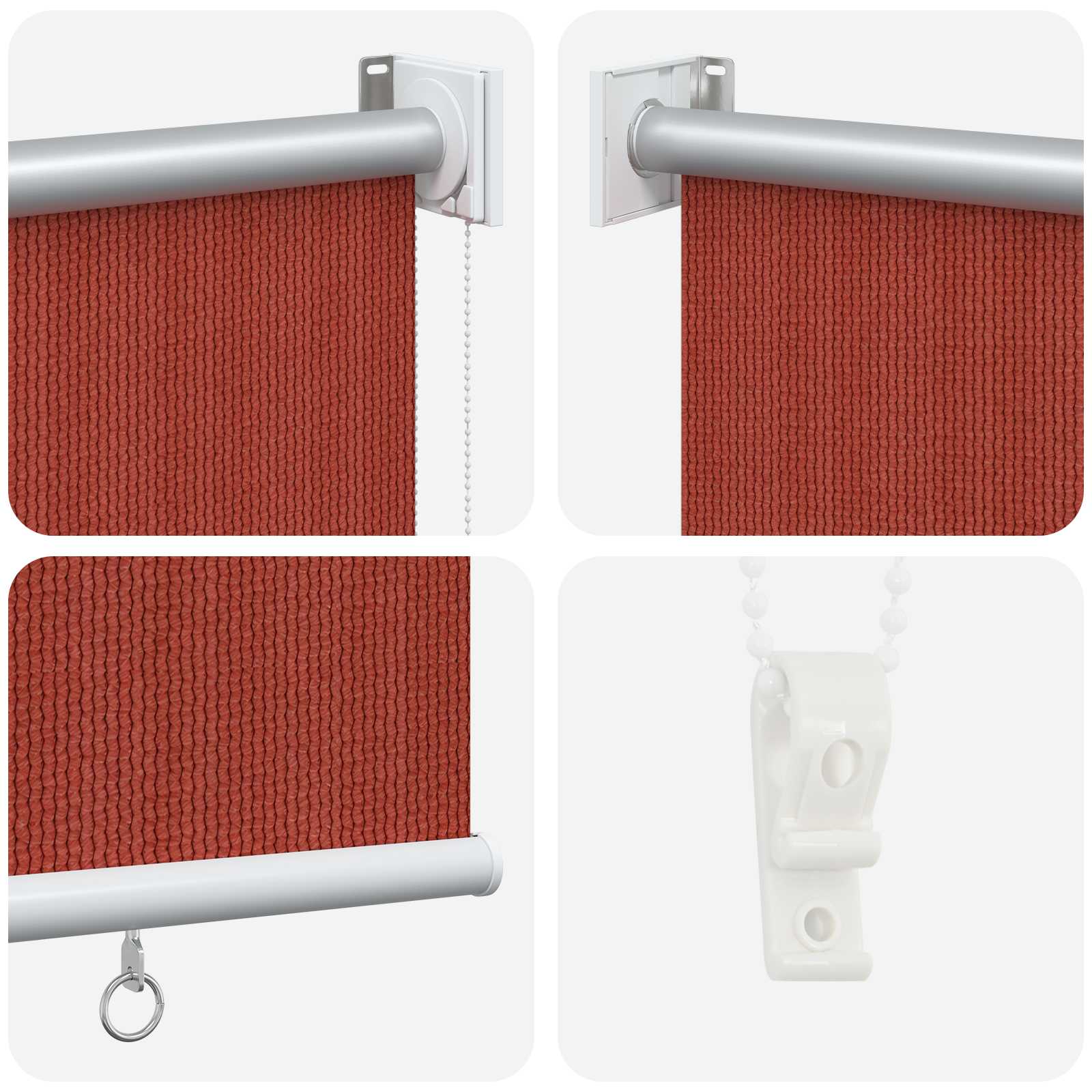 vidaXL Roleta zewnętrzna 90% blokada UV Terakota 180 x 230 cm HDPE