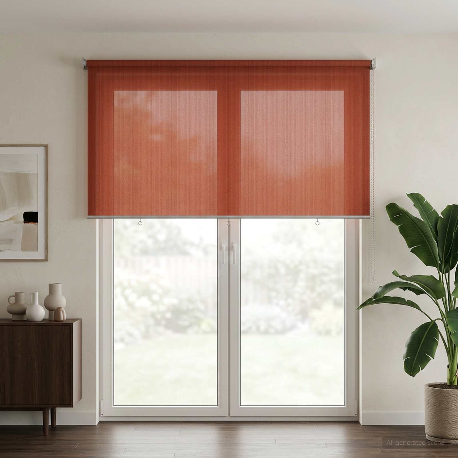 vidaXL Roleta zewnętrzna 90% blokada UV Terakota 240 x 230 cm HDPE