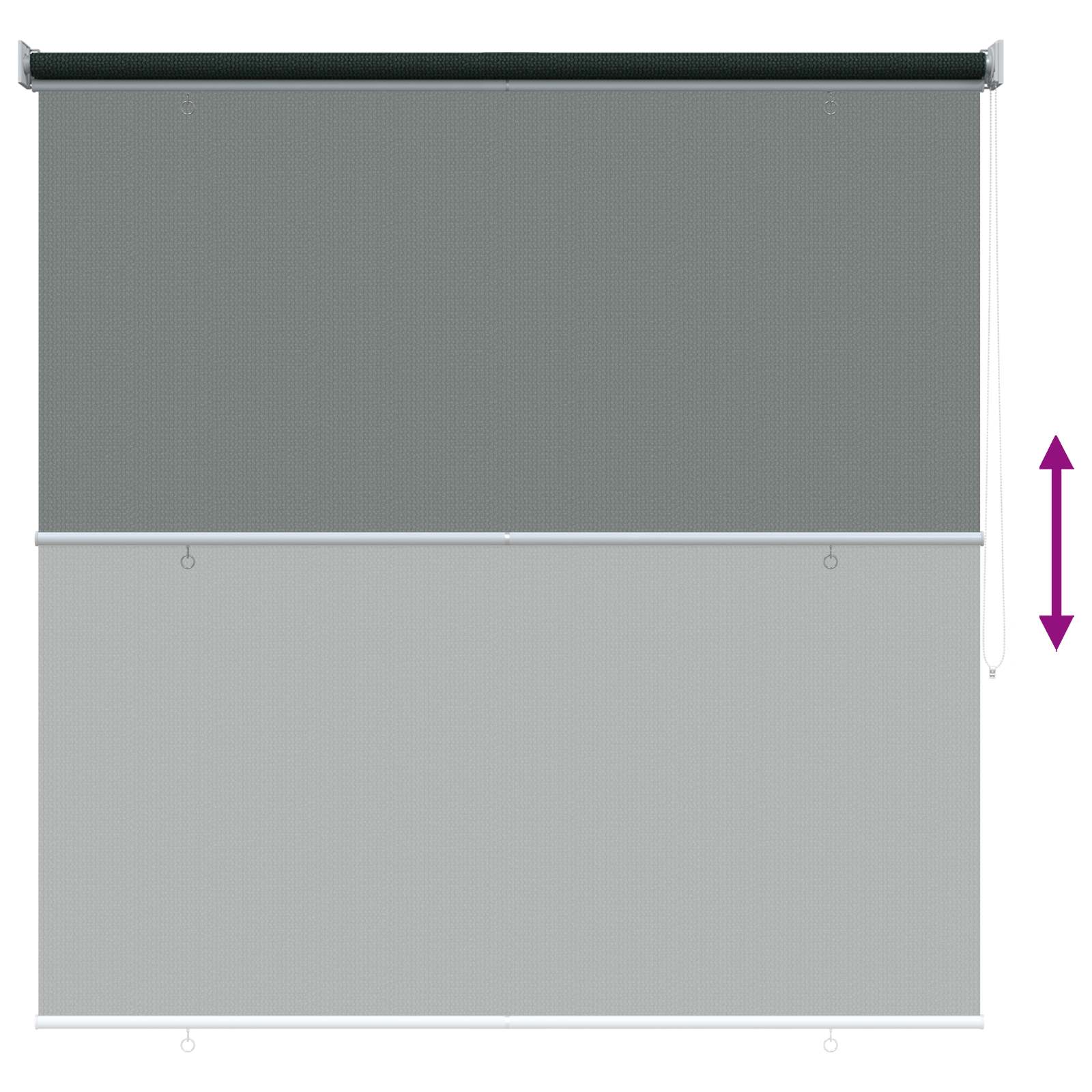 vidaXL Roleta zewnętrzna 90% blokada UV Ciemnozielony 140 x 140 cm