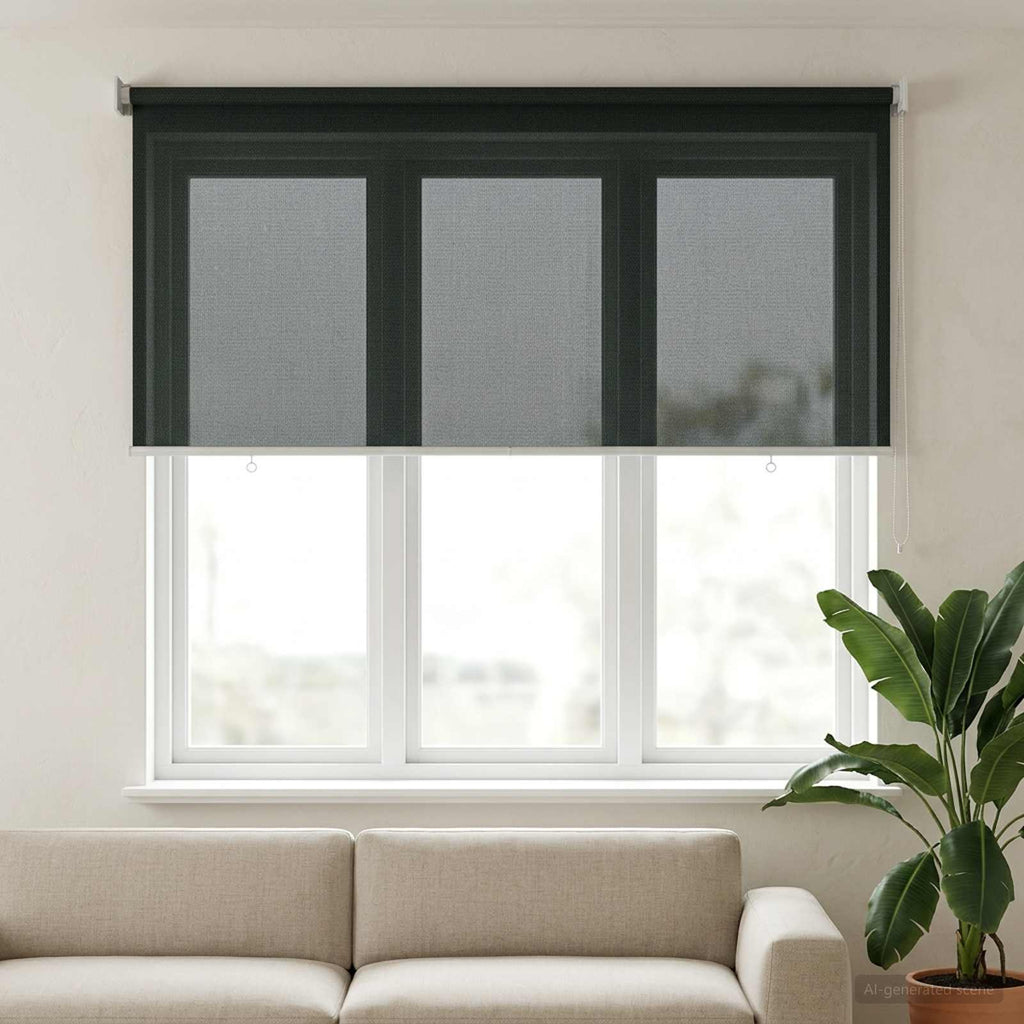 vidaXL Roleta zewnętrzna 90% blokada UV Ciemnozielony 300 x 140 cm