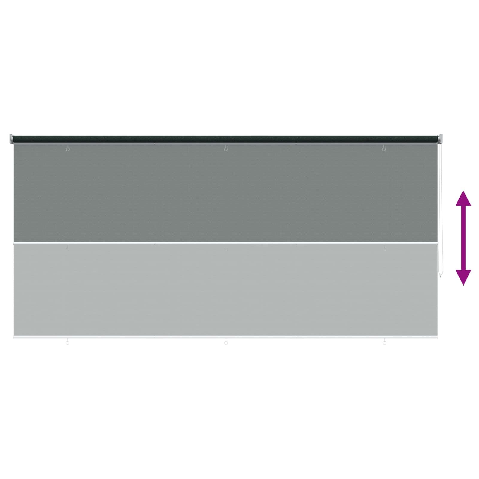 vidaXL Roleta zewnętrzna 90% blokada UV Ciemnozielony 300 x 230 cm