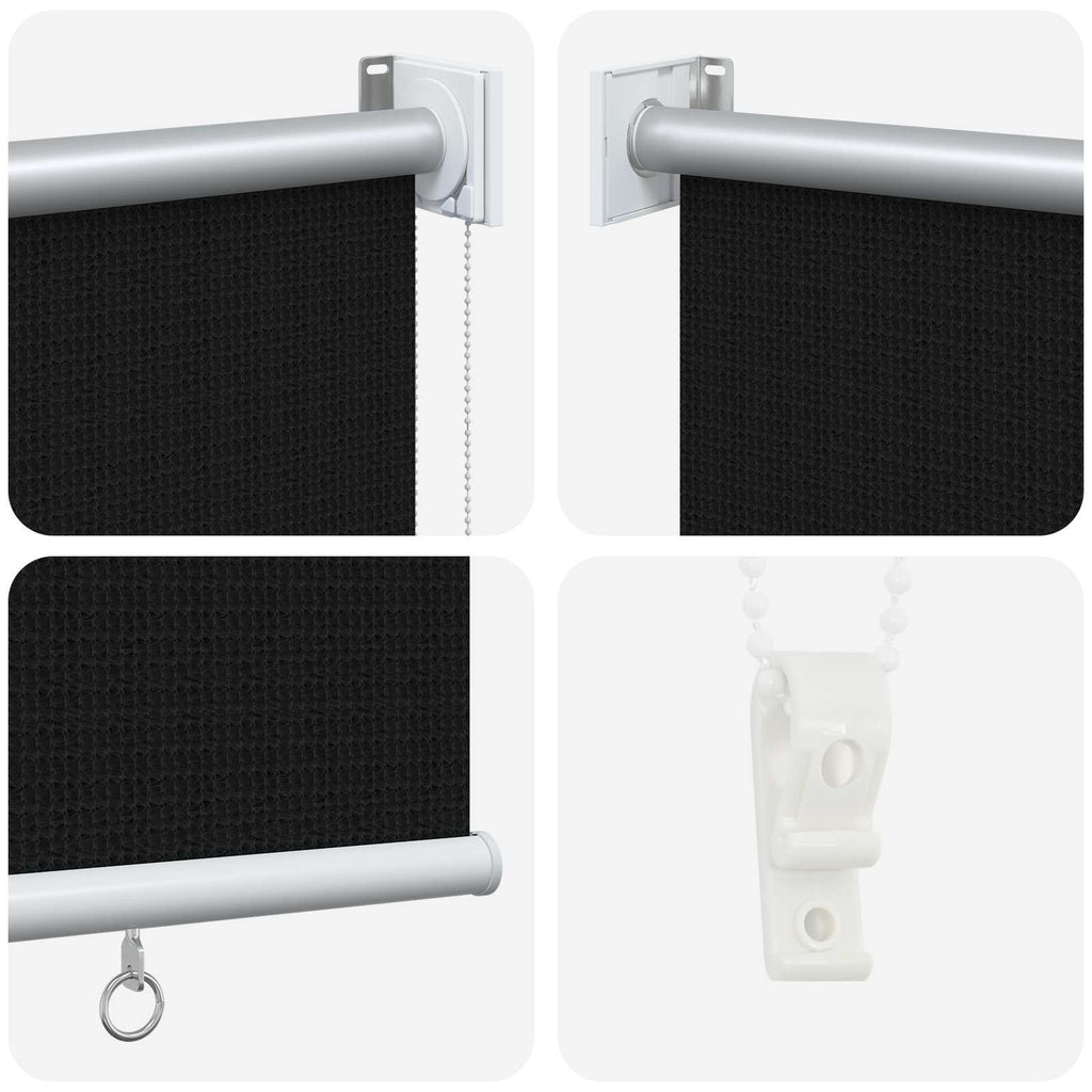 vidaXL Roleta zewnętrzna 90% blokada UV Czarny 80 x 140 cm HDPE