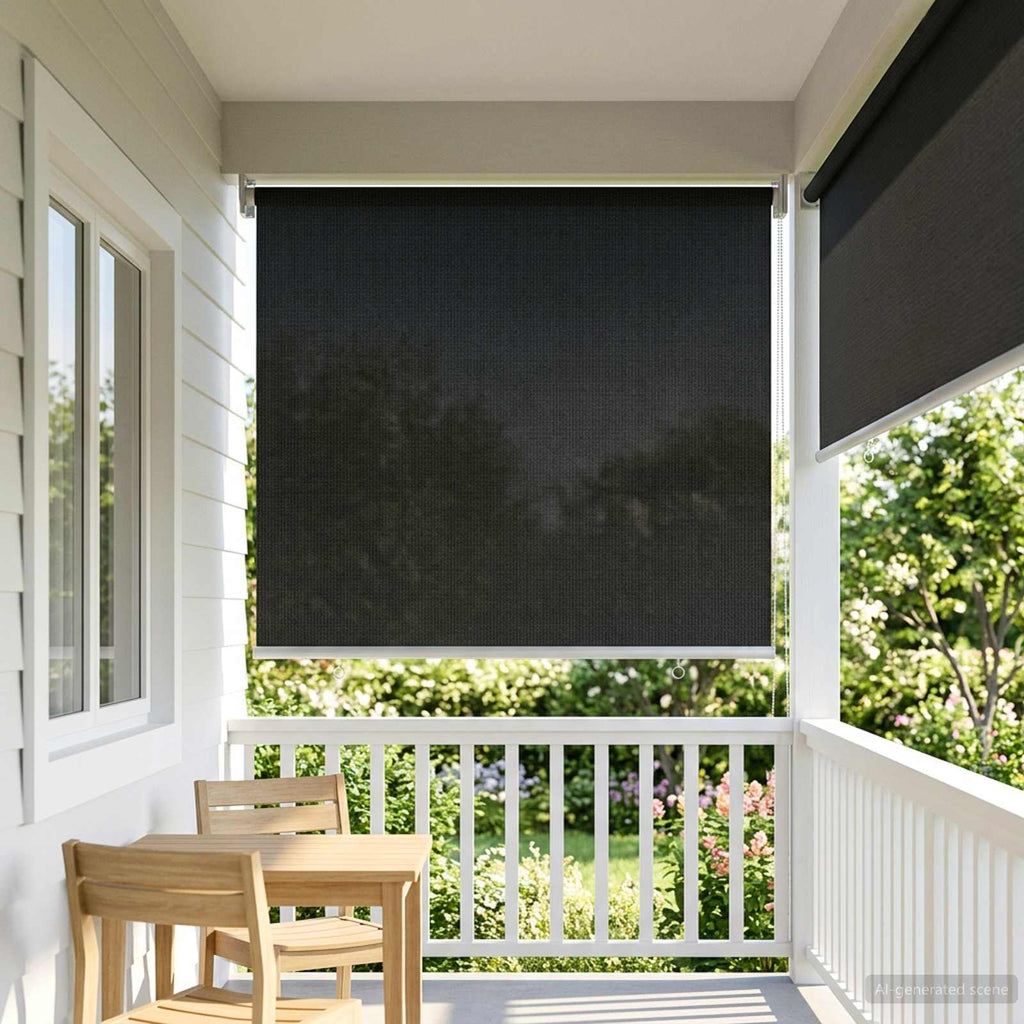 vidaXL Roleta zewnętrzna 90% blokada UV Czarny 80 x 140 cm HDPE