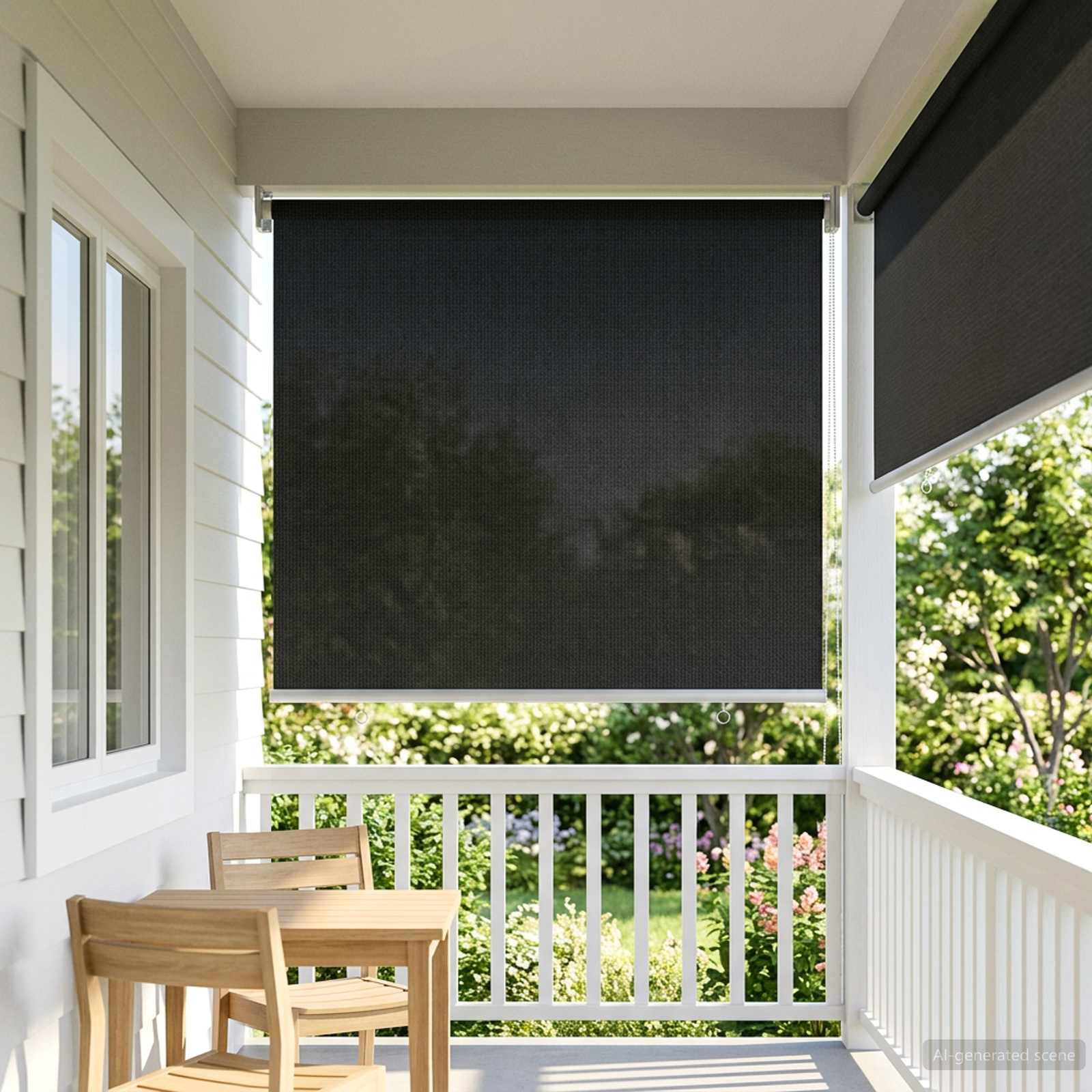 vidaXL Roleta zewnętrzna 90% blokada UV Czarny 80 x 140 cm HDPE