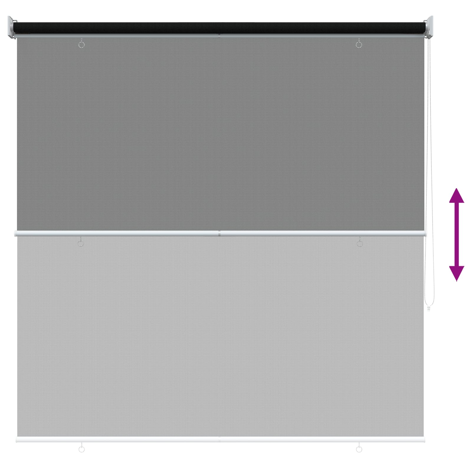 vidaXL Roleta zewnętrzna 90% blokada UV Czarny 140 x 140 cm HDPE