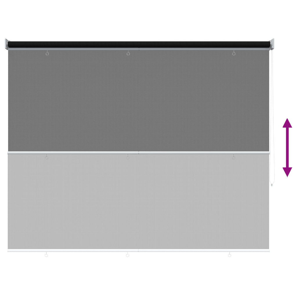 vidaXL Roleta zewnętrzna 90% blokada UV Czarny 200 x 140 cm HDPE