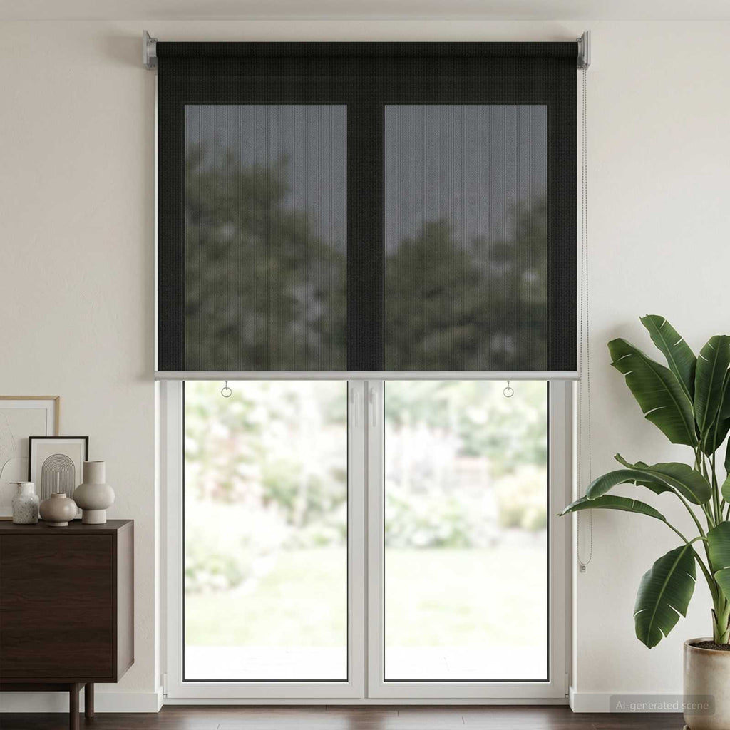 vidaXL Roleta zewnętrzna 90% blokada UV Czarny 80 x 230 cm HDPE