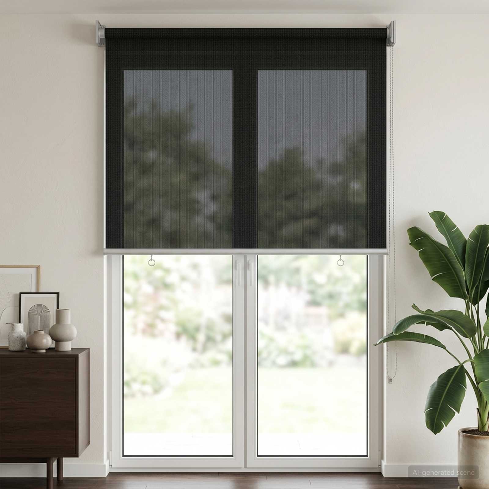 vidaXL Roleta zewnętrzna 90% blokada UV Czarny 80 x 230 cm HDPE