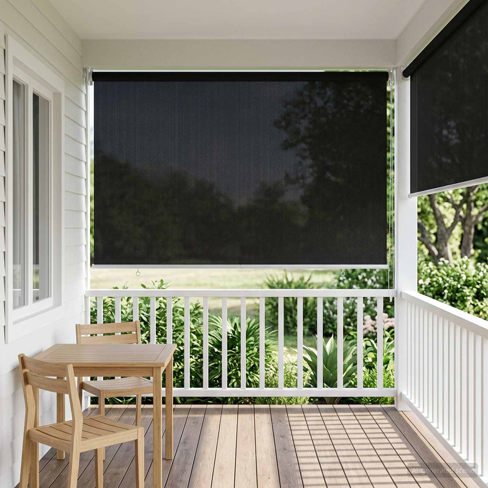 vidaXL Roleta zewnętrzna 90% blokada UV Czarny 80 x 230 cm HDPE