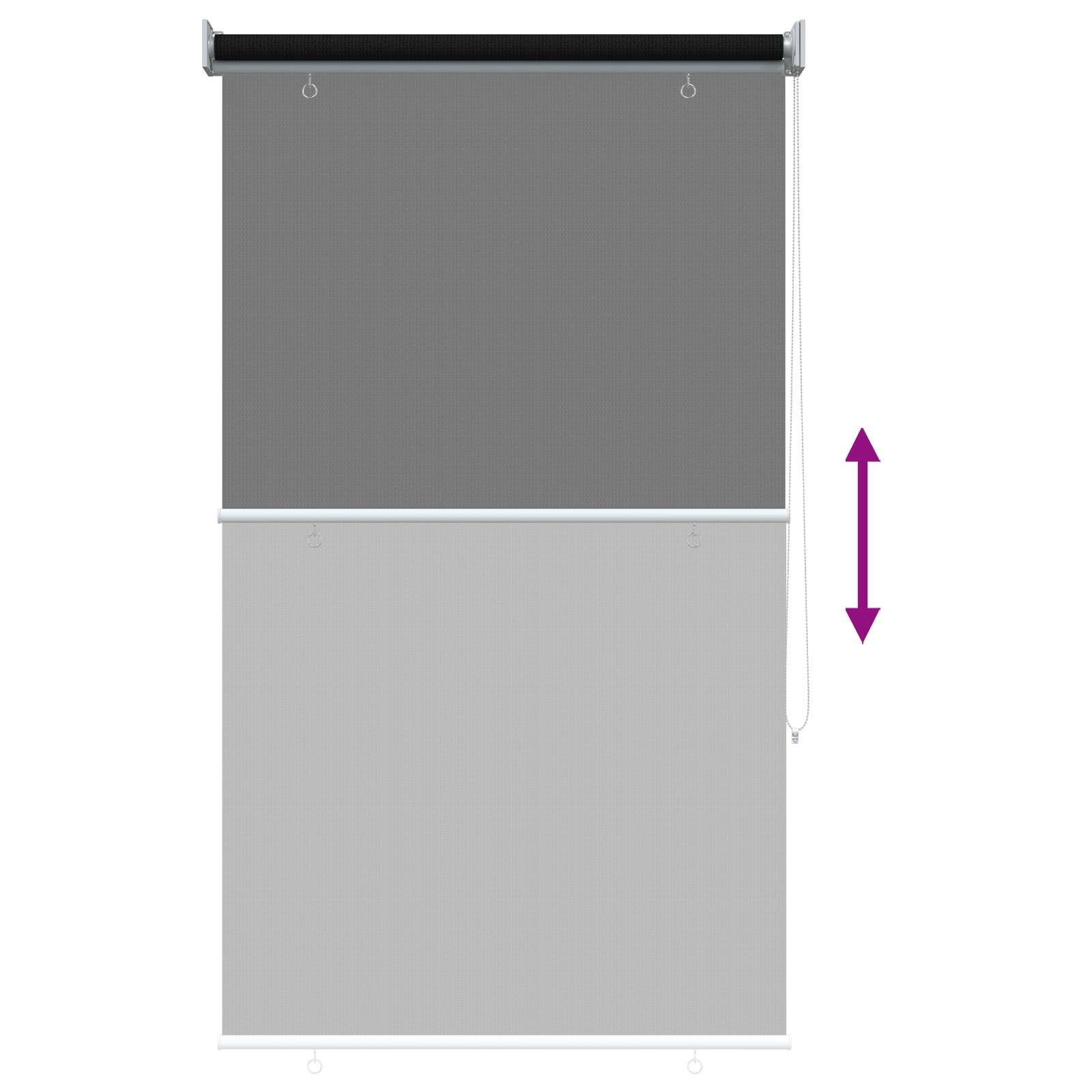 vidaXL Roleta zewnętrzna 90% blokada UV Czarny 80 x 230 cm HDPE