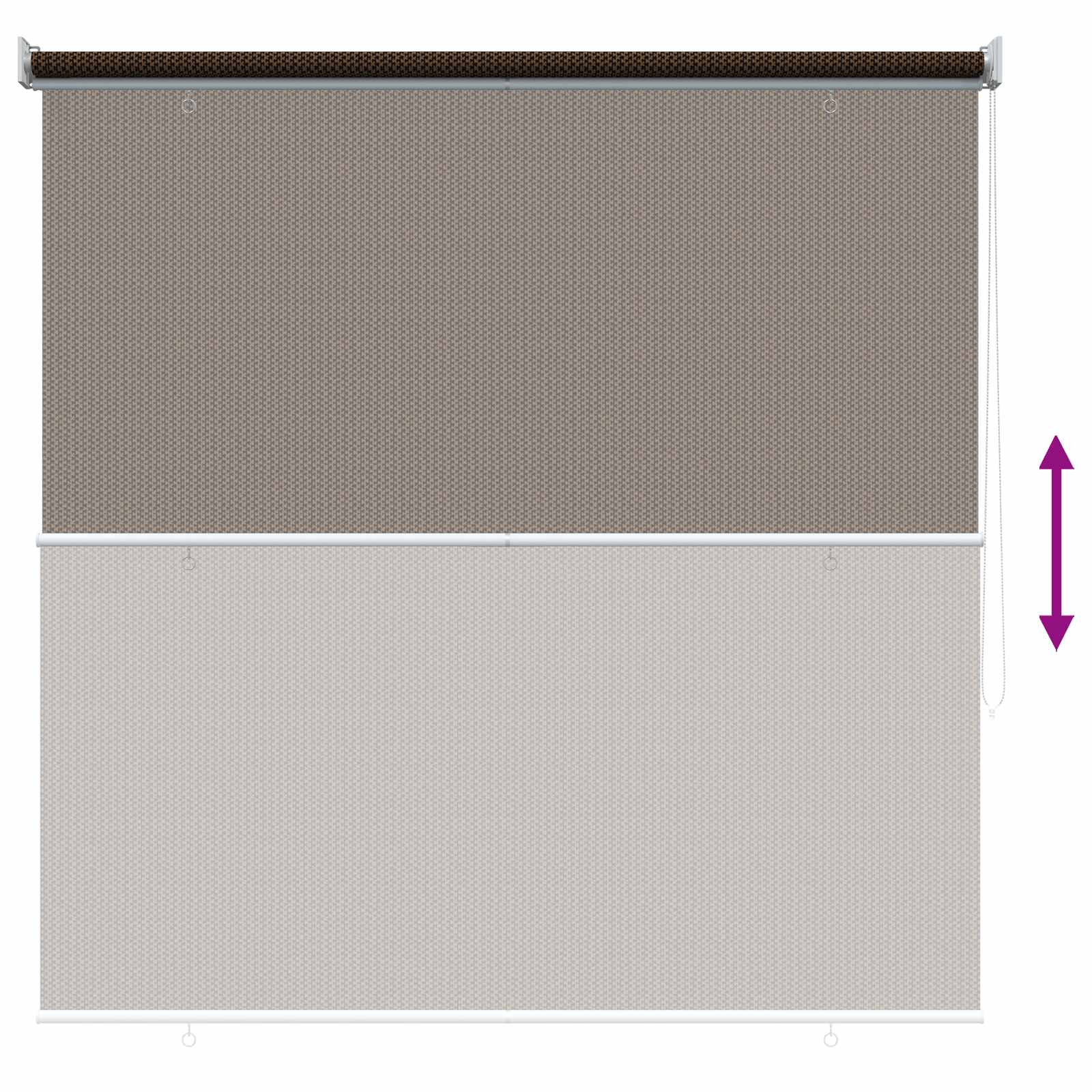 vidaXL Roleta zewnętrzna 90% blokada UV brązowy 140 x 140 cm HDPE