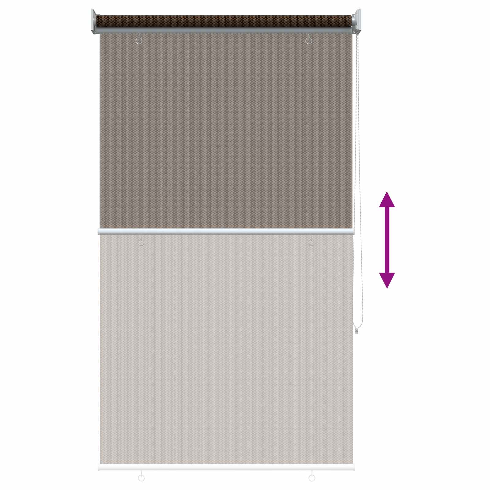 vidaXL Roleta zewnętrzna 90% blokada UV brązowy 80 x 230 cm HDPE