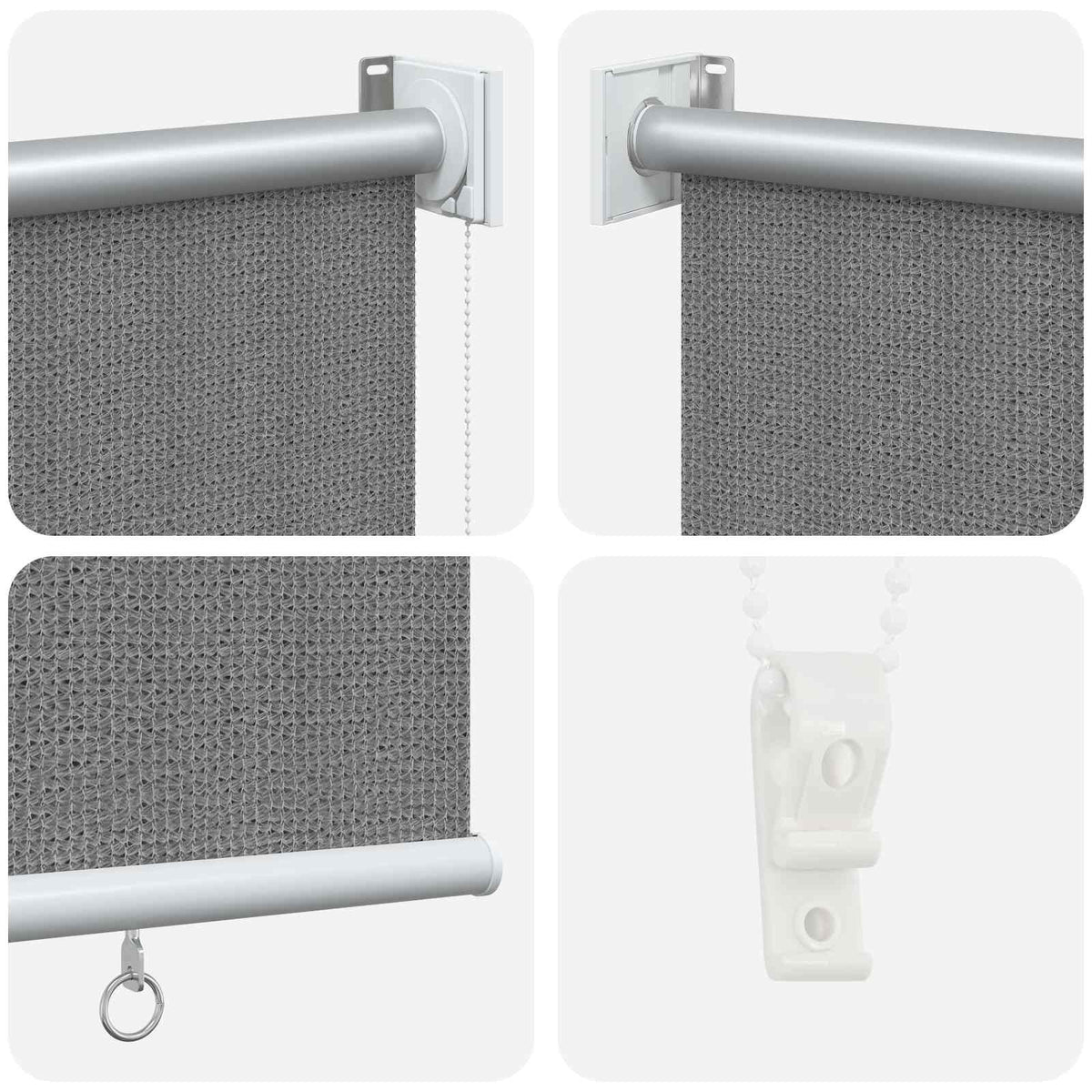 vidaXL Roleta zewnętrzna 90% blokada UV jasnoszary 80 x 140 cm HDPE
