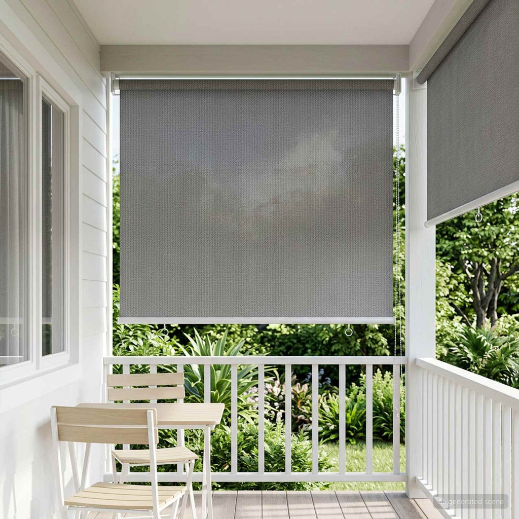 vidaXL Roleta zewnętrzna 90% blokada UV jasnoszary 80 x 140 cm HDPE