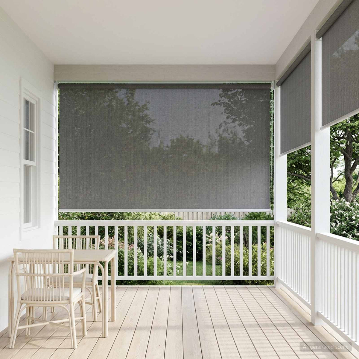 vidaXL Roleta zewnętrzna 90% blokada UV jasnoszary 180 x 140 cm HDPE