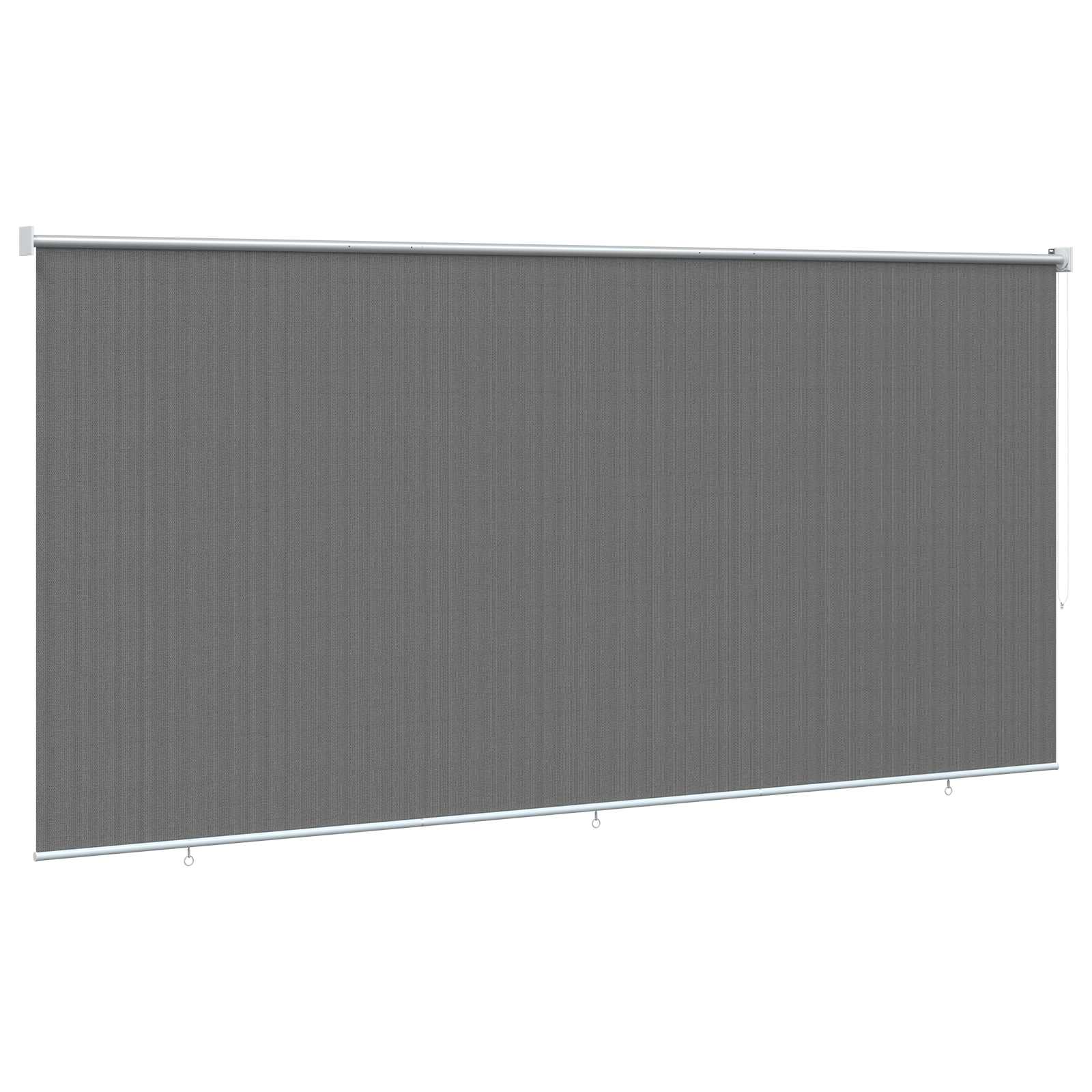 vidaXL Roleta zewnętrzna 90% blokada UV jasnoszary 350 x 230 cm HDPE