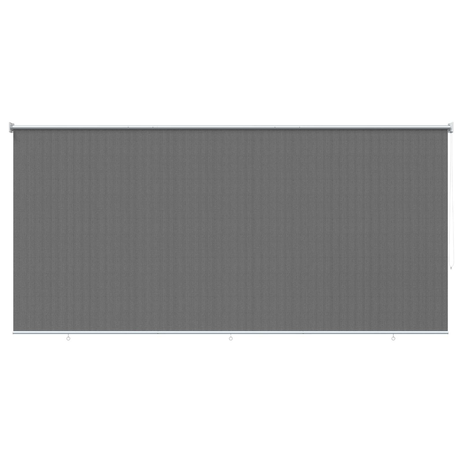 vidaXL Roleta zewnętrzna 90% blokada UV jasnoszary 350 x 230 cm HDPE