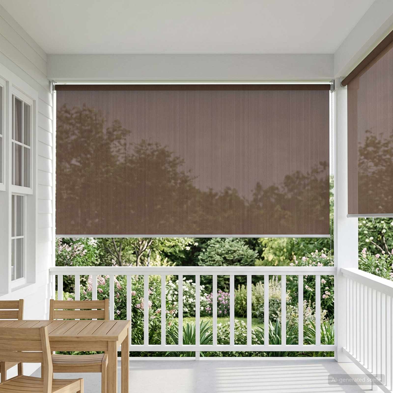 vidaXL Roleta zewnętrzna 90% blokada UV Ciemnoszary 120 x 140 cm HDPE