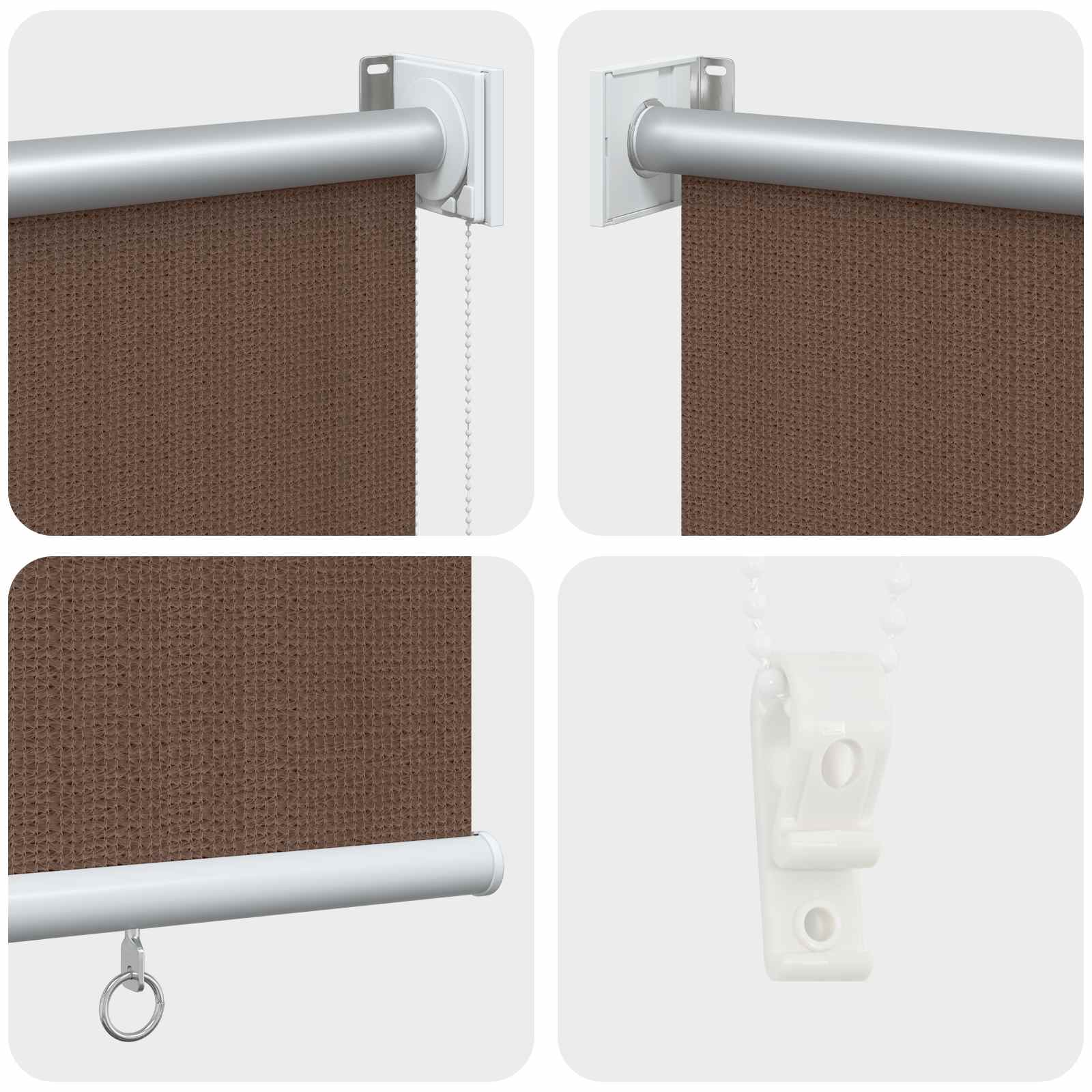 vidaXL Roleta zewnętrzna 90% blokada UV Ciemnoszary 180 x 140 cm HDPE