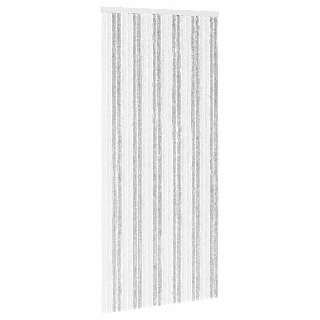 vidaXL Firanka owadobojna z chenillu Jasnoszary i biały. 100 x 220 cm