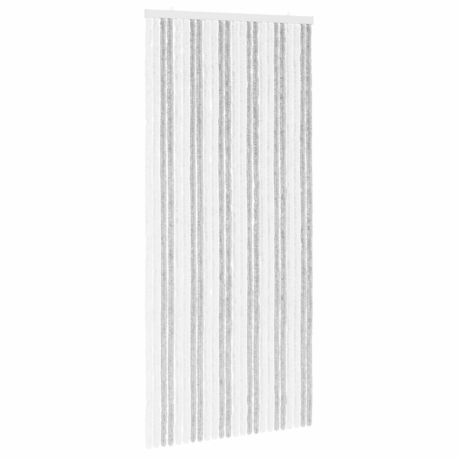 vidaXL Firanka owadobojna z chenillu Jasnoszary i biały. 100 x 220 cm