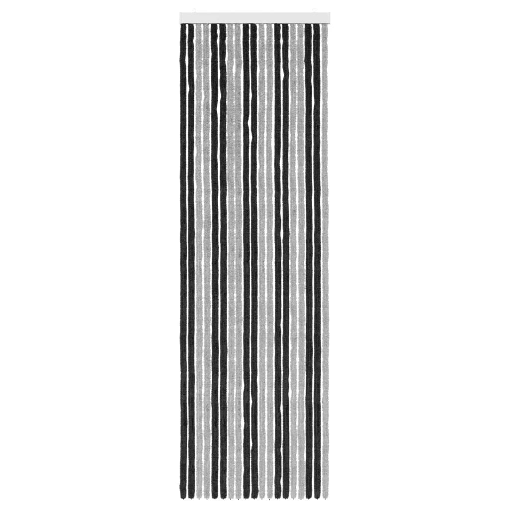 vidaXL Firanka owadobojna z chenillu Szary i czarny 56 x 185 cm