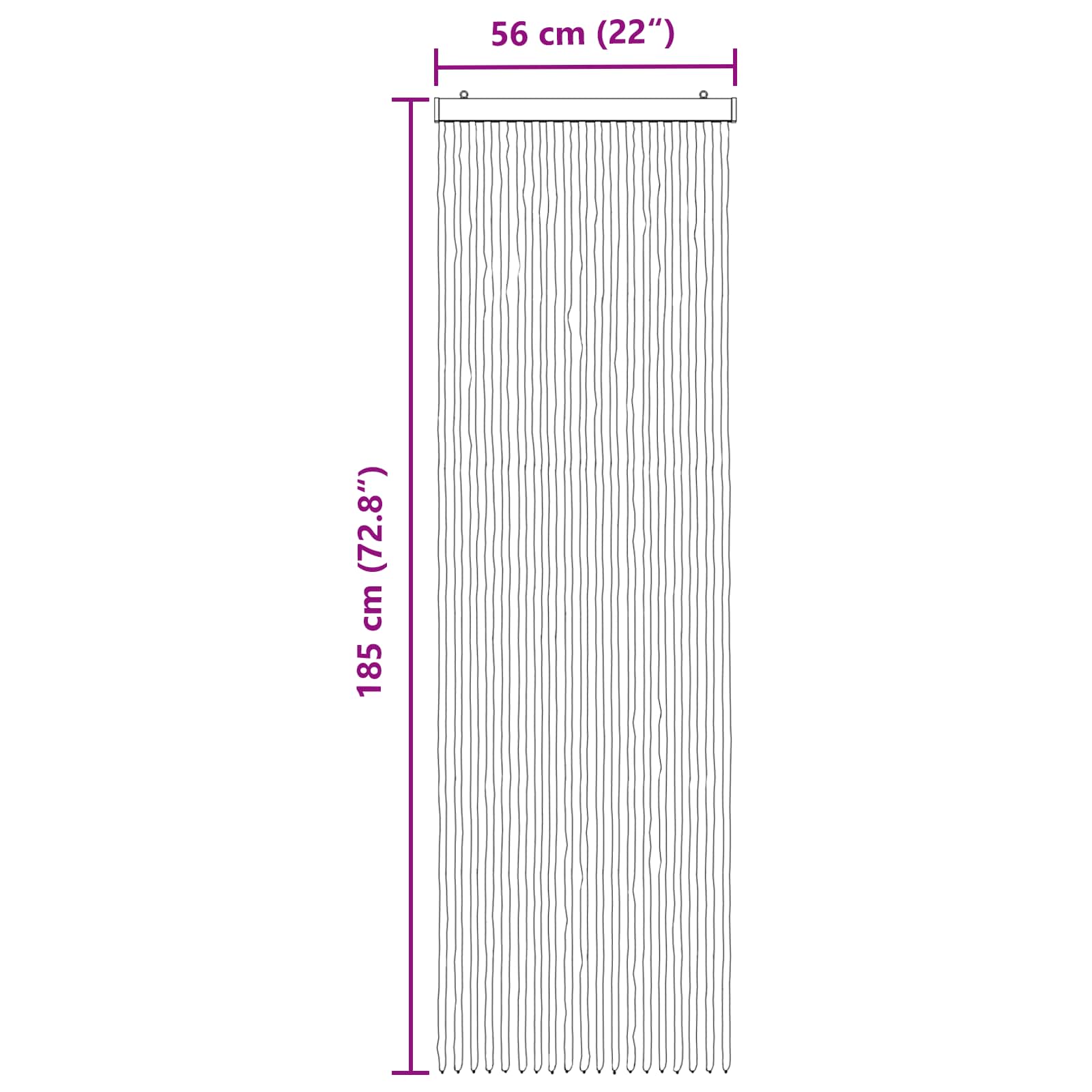 vidaXL Firanka owadobojna z chenillu Szary i czarny 56 x 185 cm