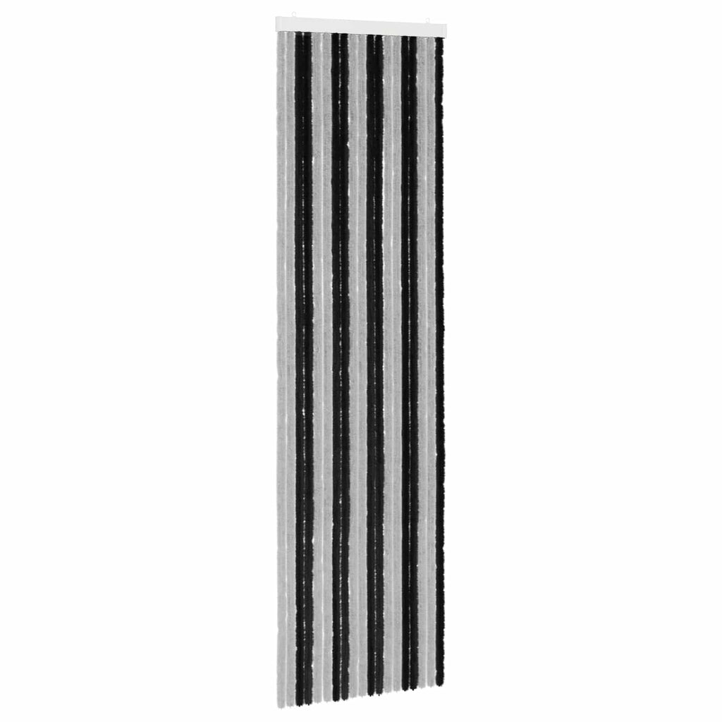 vidaXL Firanka owadobojna z chenillu Szary i czarny 56 x 200 cm