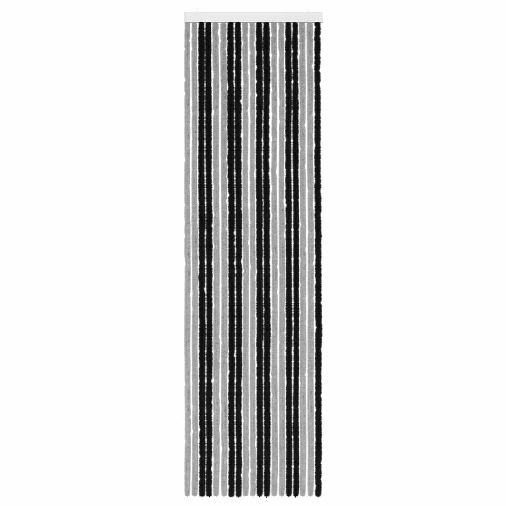vidaXL Firanka owadobojna z chenillu Szary i czarny 56 x 200 cm