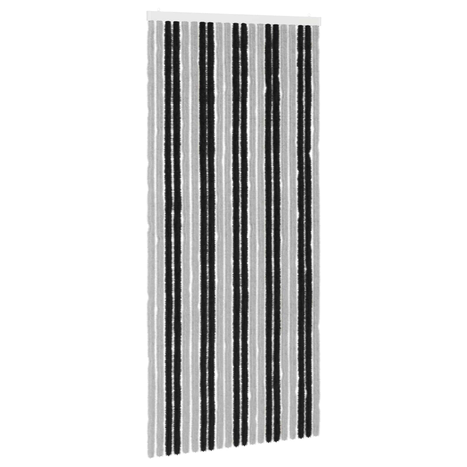 vidaXL Firanka owadobojna z chenillu Szary i czarny 90 x 200 cm