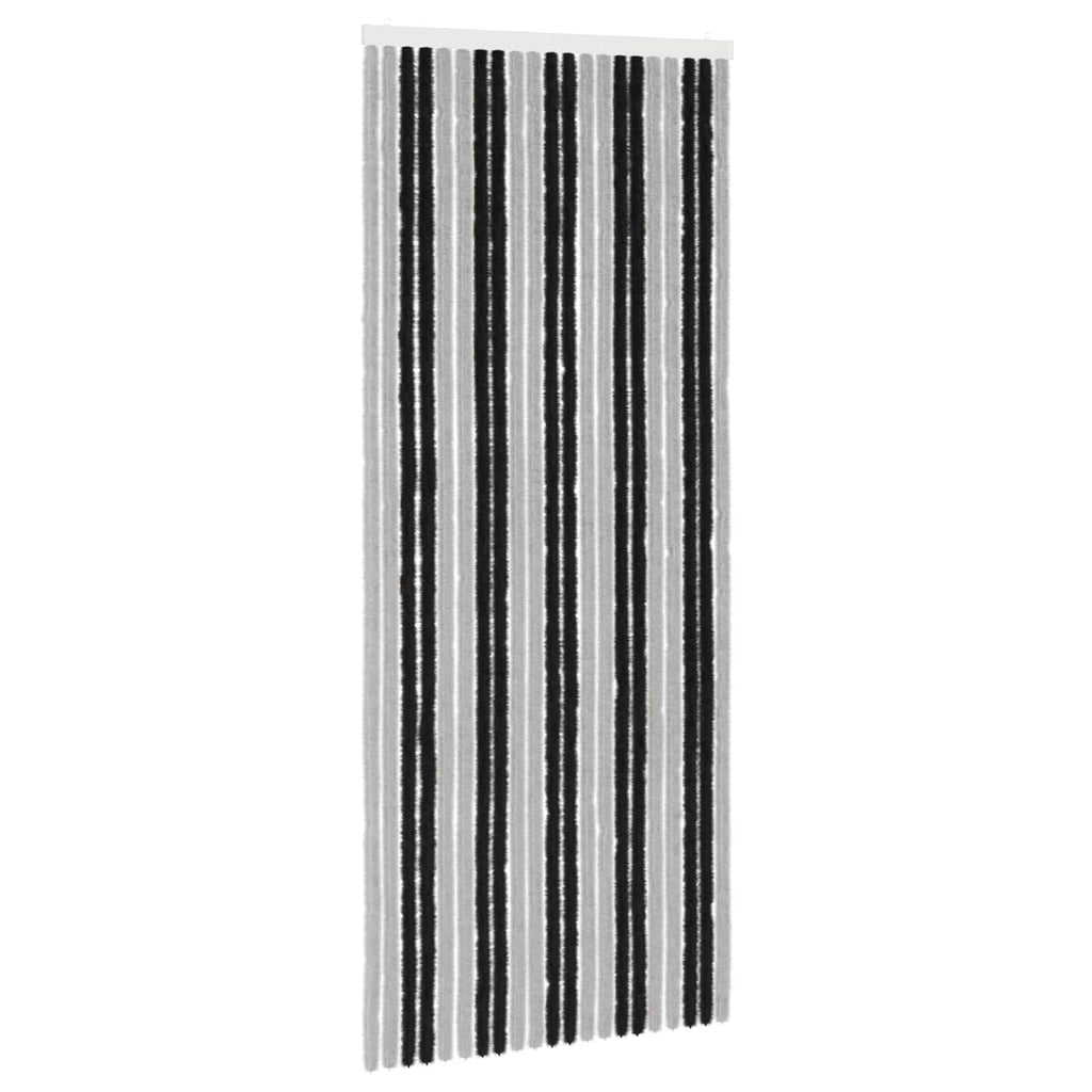 vidaXL Firanka owadobojna z chenillu Szary i czarny 90 x 220 cm