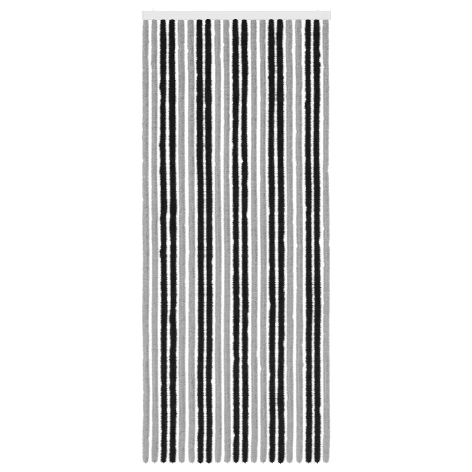 vidaXL Firanka owadobojna z chenillu Szary i czarny 90 x 220 cm
