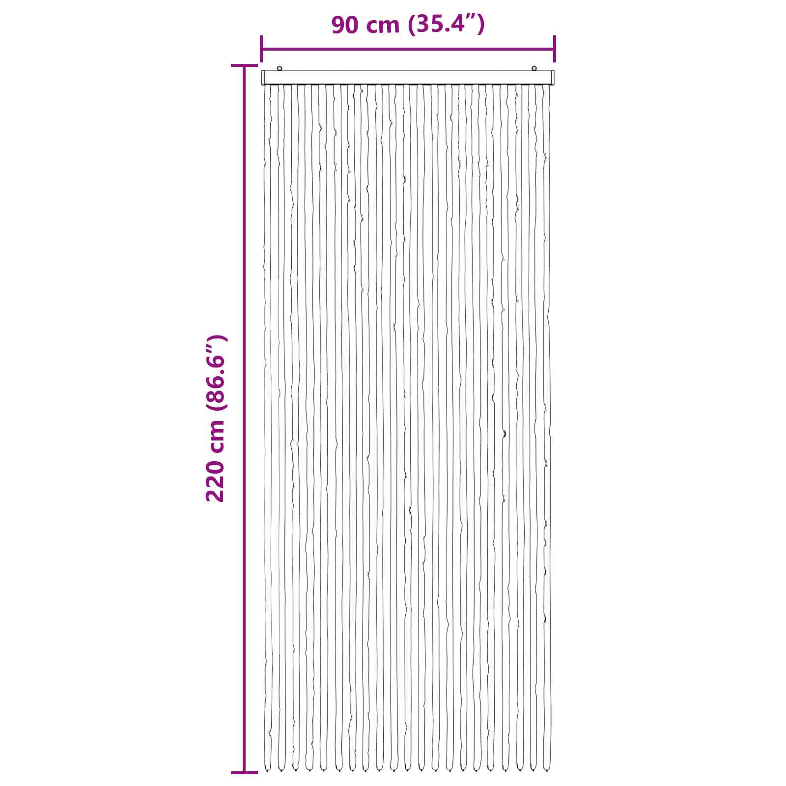 vidaXL Firanka owadobojna z chenillu Szary i czarny 90 x 220 cm