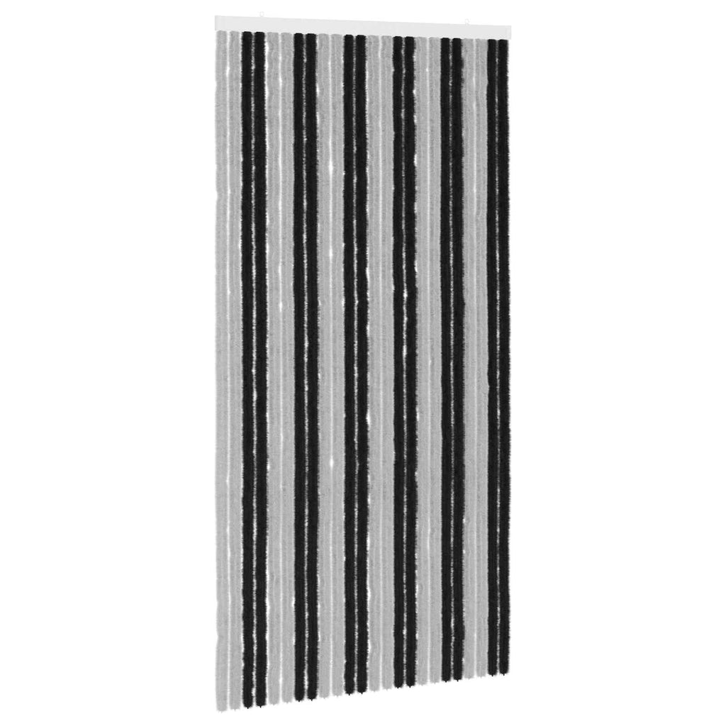 vidaXL Firanka owadobojna z chenillu Szary i czarny 100 x 200 cm