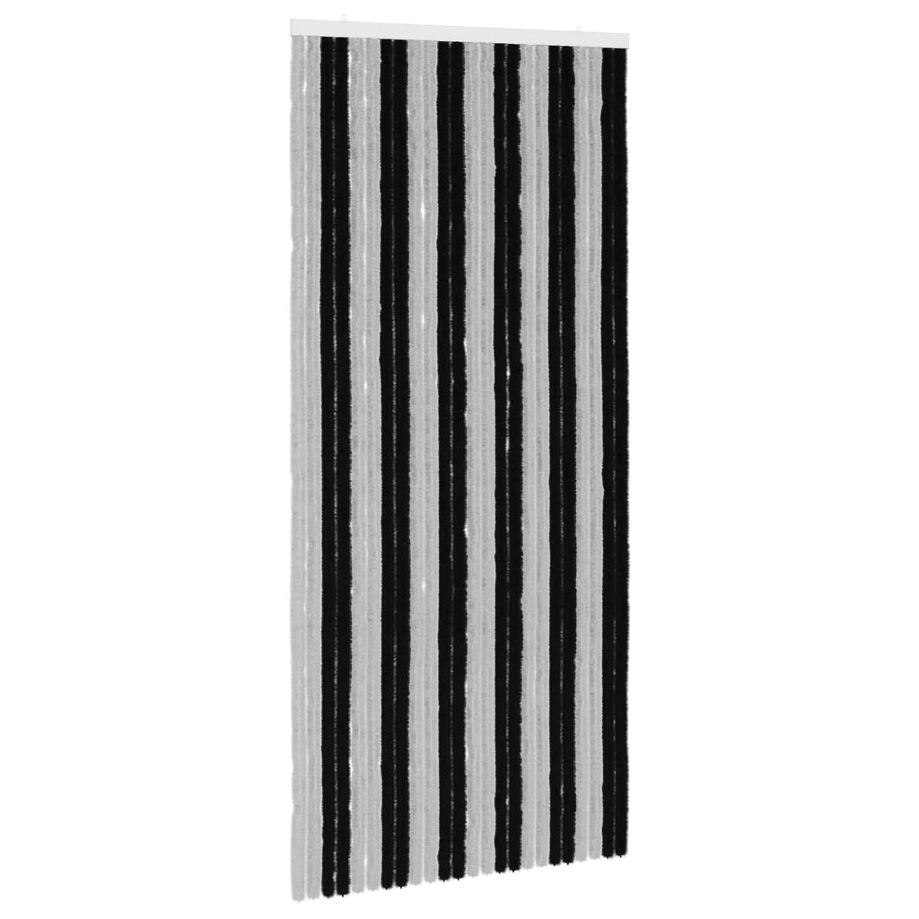 vidaXL Firanka owadobojna z chenillu Szary i czarny 100 x 220 cm