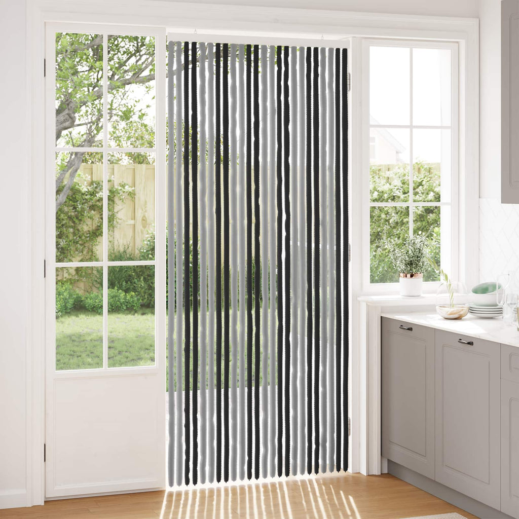 vidaXL Firanka owadobojna z chenillu Szary i czarny 100 x 230 cm