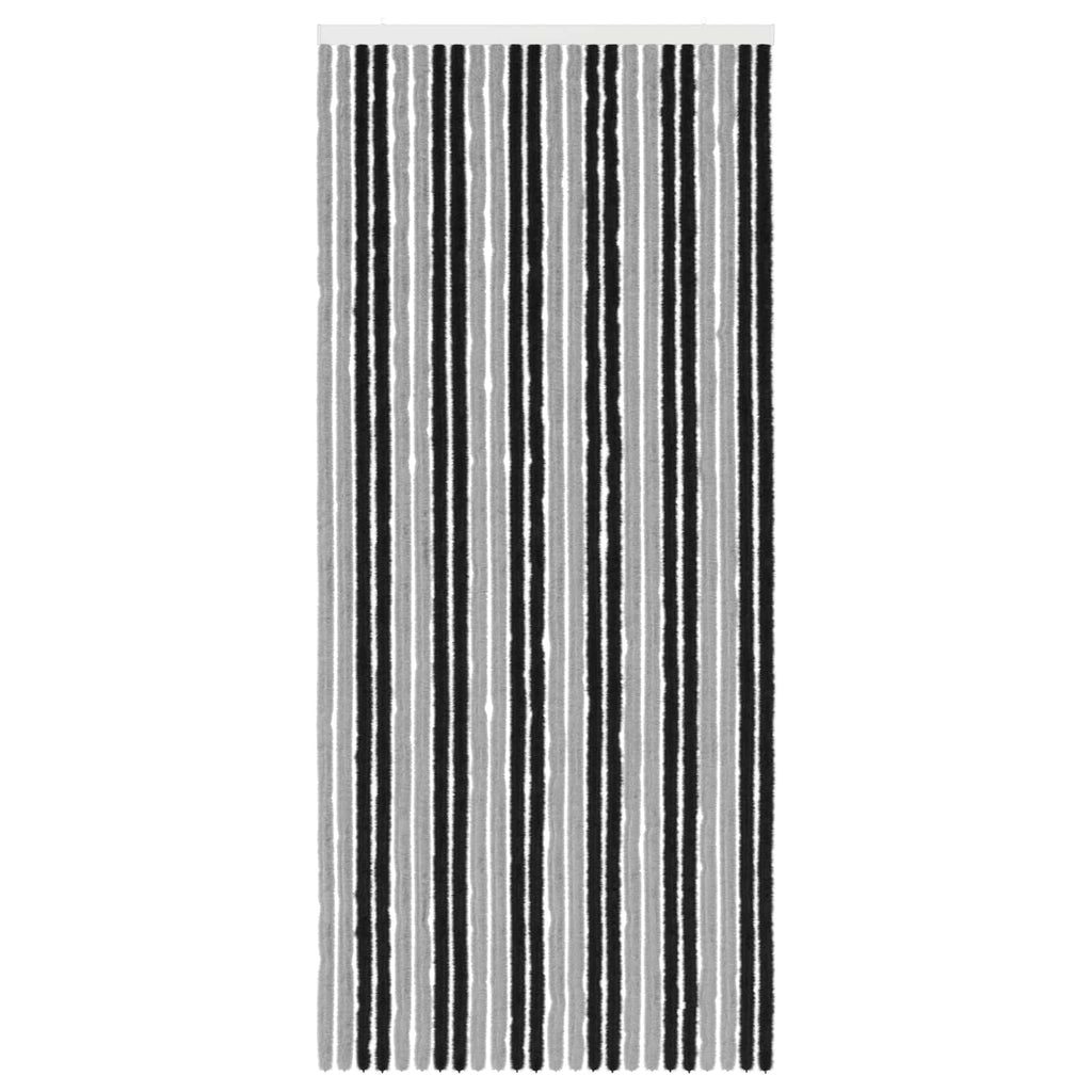vidaXL Firanka owadobojna z chenillu Szary i czarny 100 x 230 cm