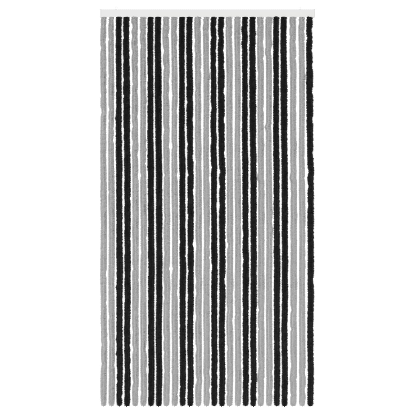 vidaXL Firanka owadobojna z chenillu Szary i czarny 118 x 220 cm