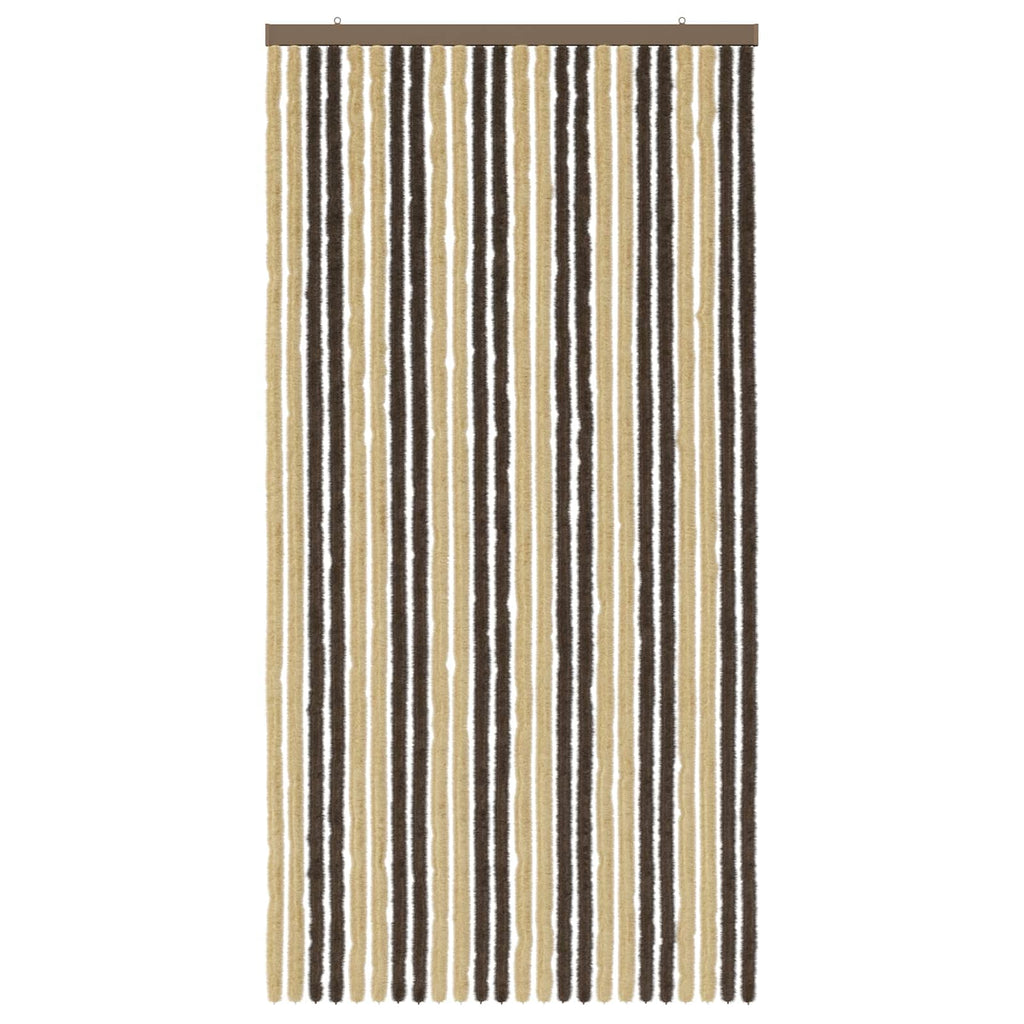 vidaXL Firanka owadobojna z chenillu Ciemny brąz i beż 100 x 200 cm