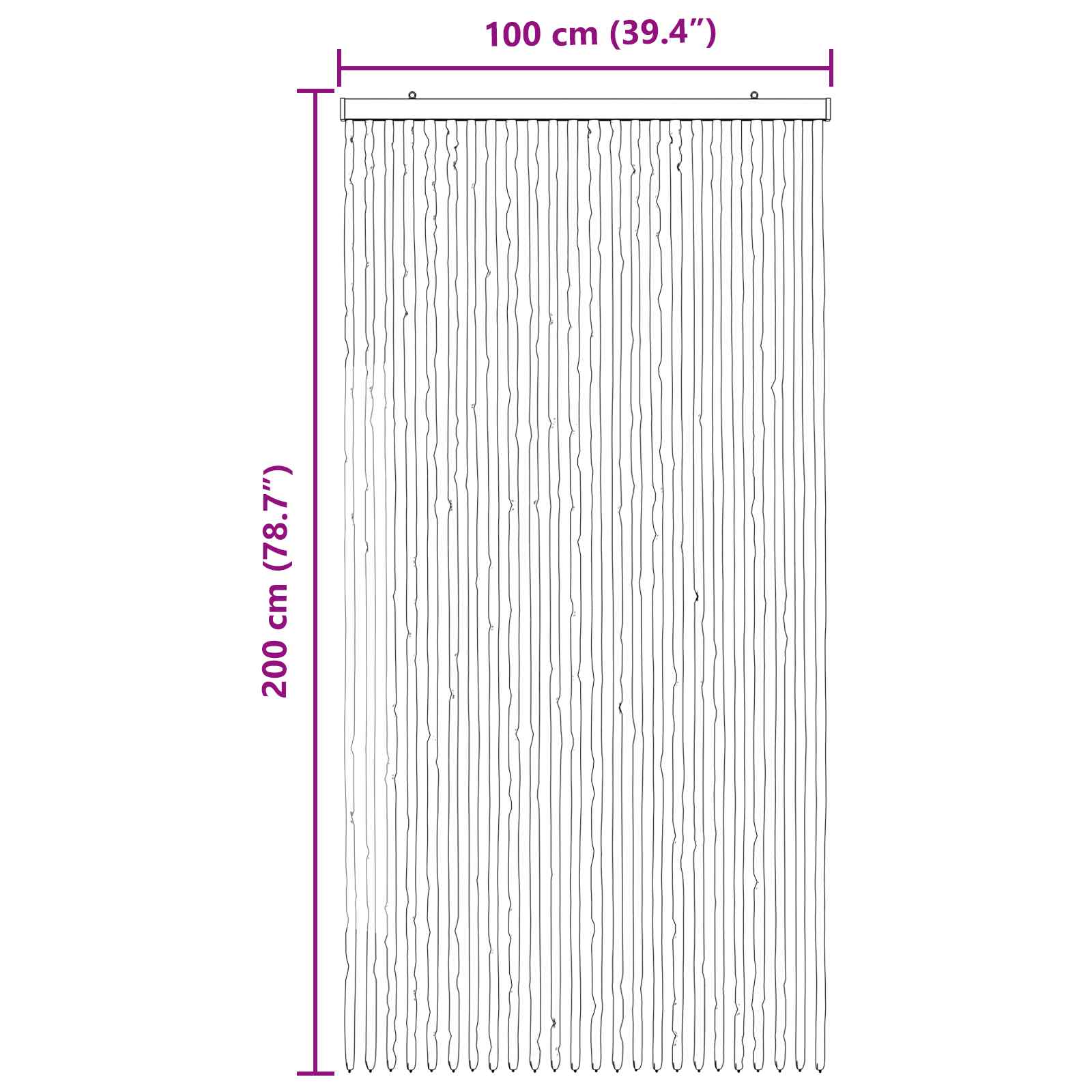 vidaXL Firanka owadobojna z chenillu Ciemny brąz i beż 100 x 200 cm