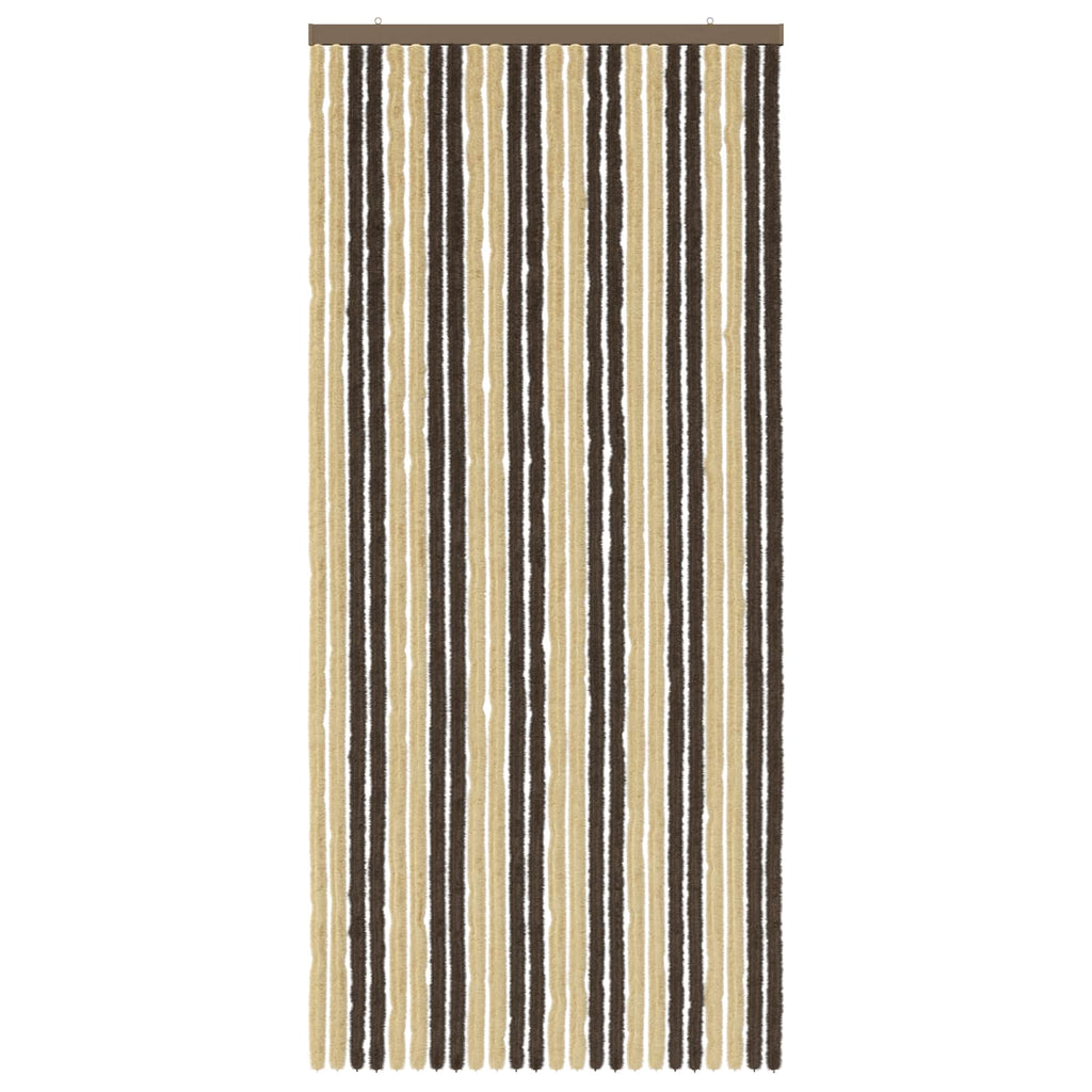 vidaXL Firanka owadobojna z chenillu Ciemny brąz i beż 100 x 220 cm