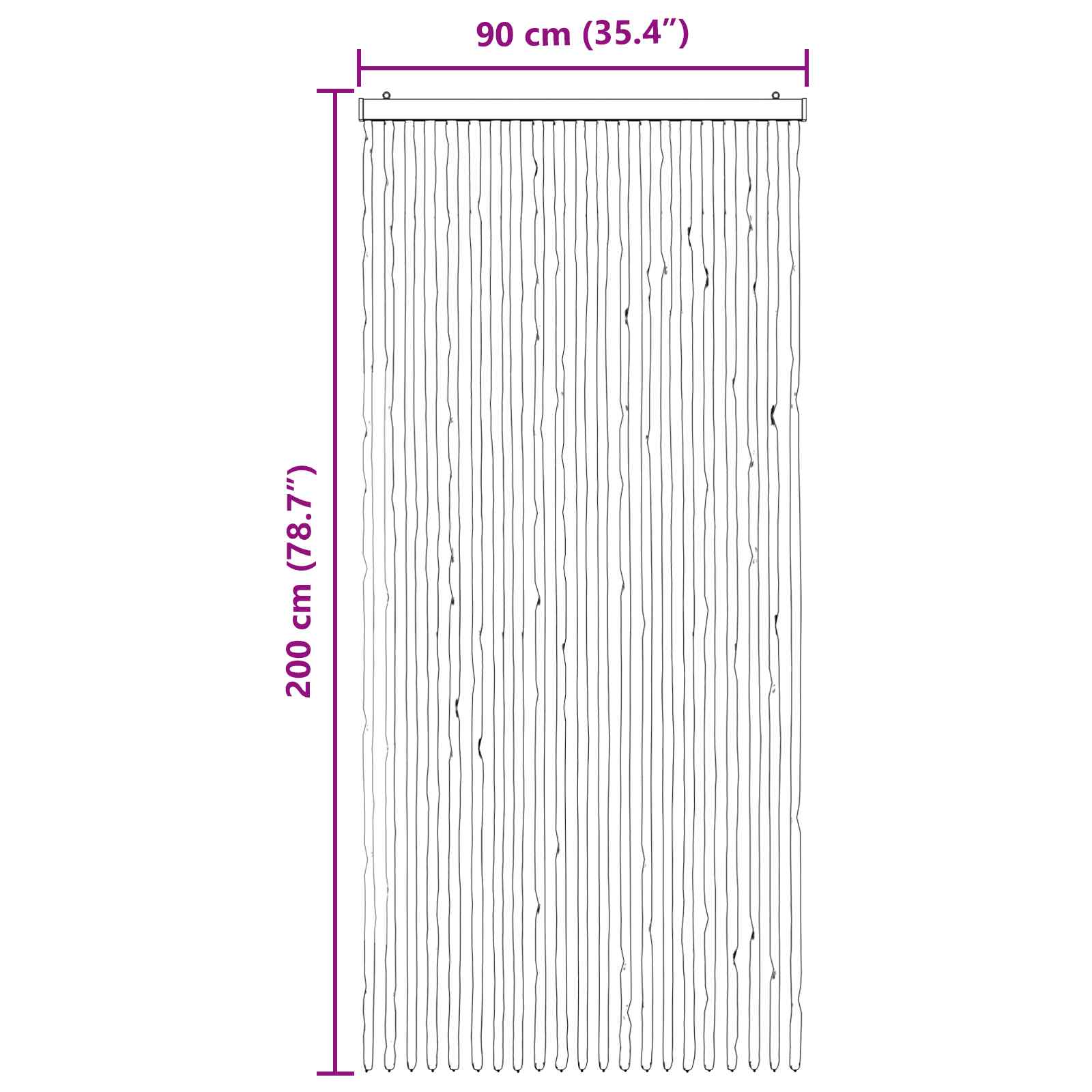 vidaXL Firanka owadobojna z chenillu Brązowy i beżowy 90 x 200 cm